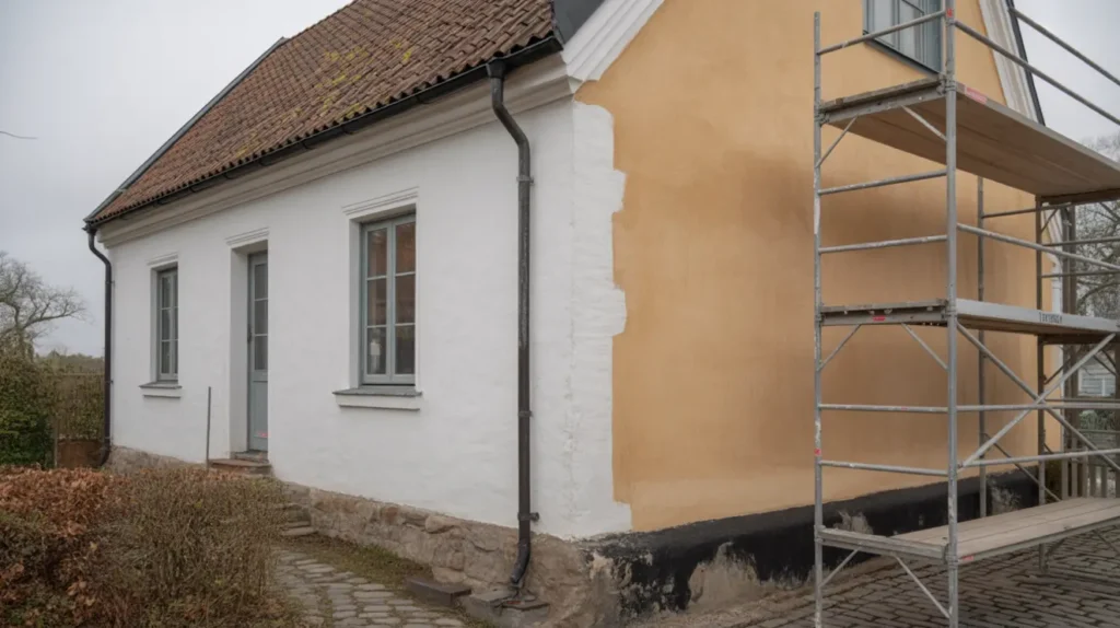 villa gare i sk ne tunnputs eller tjockputs vid fasadrenovering